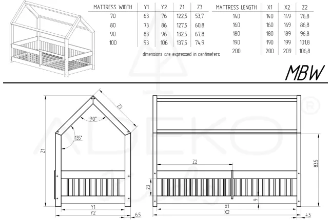 Letto a casetta MBW Disponibile immediatamente