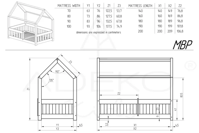 Letto a casetta MBP Disponibile immediatamente